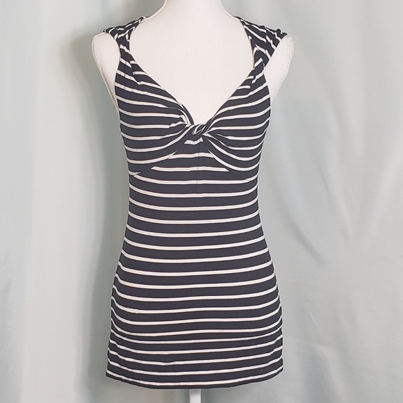 Banana Republic Tops - Banana Republic Stretch Blue & White Stripe Tank